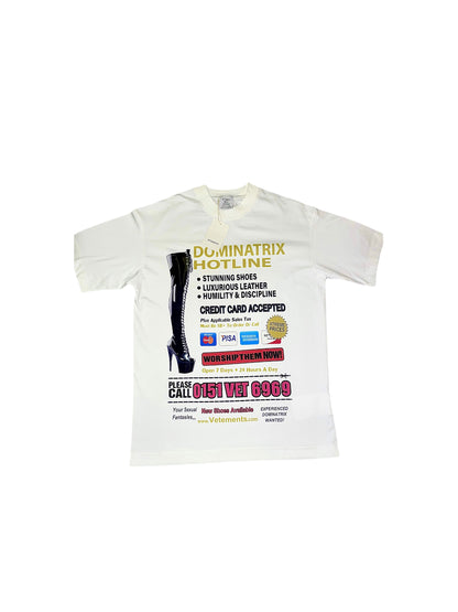 VETEMENTS DOMINATRIX HOTLINE TEE
