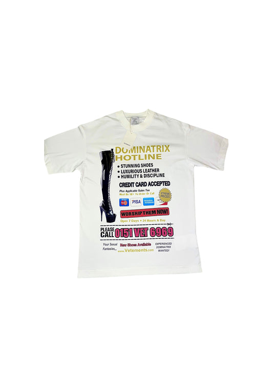 VETEMENTS DOMINATRIX HOTLINE TEE